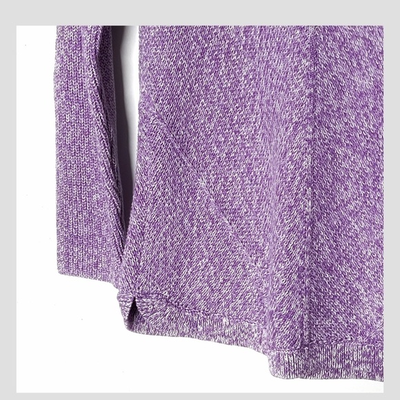 Talbots Shaker Stitch Sweater Pima Cotton Marled Purple Crew Neck Size Small - Picture 8 of 12